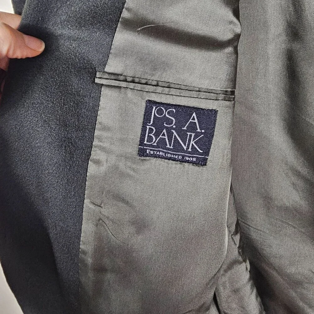 Jos A Bank‎ Cashmere Gordon Blazer 44L Dark Green Sport Coat Gentleman Academia